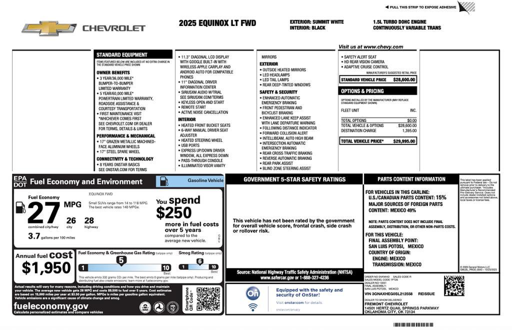 used 2025 Chevrolet Equinox car, priced at $25,495