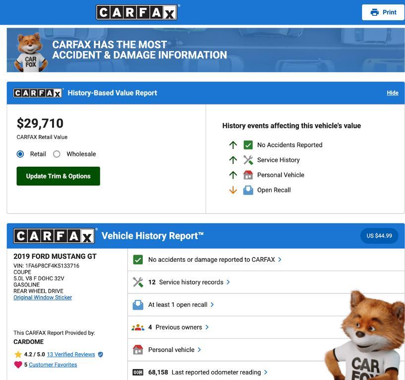 used 2019 Ford Mustang car, priced at $29,995