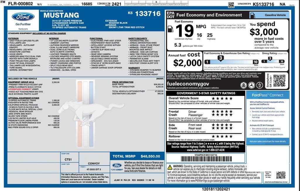 used 2019 Ford Mustang car, priced at $29,995