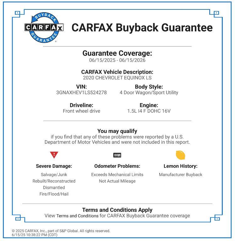 used 2020 Chevrolet Equinox car, priced at $16,495