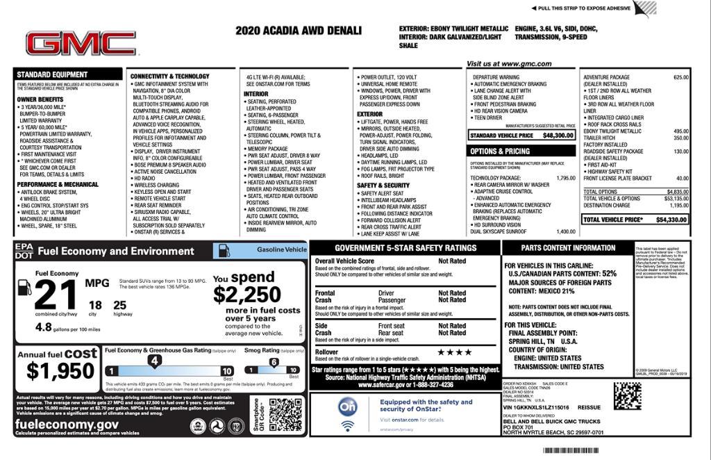 used 2020 GMC Acadia car, priced at $24,495
