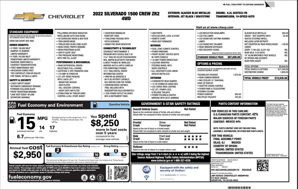 used 2022 Chevrolet Silverado 1500 car, priced at $43,495