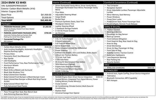 used 2024 BMW X3 car, priced at $56,250