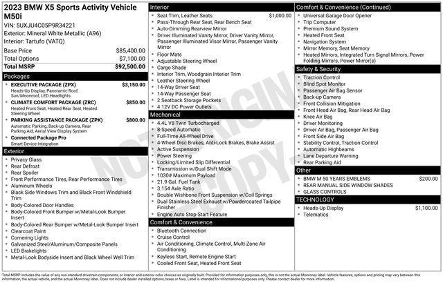 used 2023 BMW X5 car, priced at $66,000