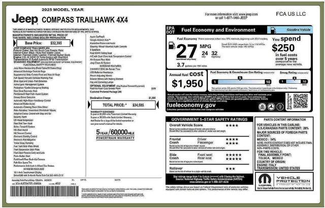 used 2025 Jeep Compass car, priced at $26,995