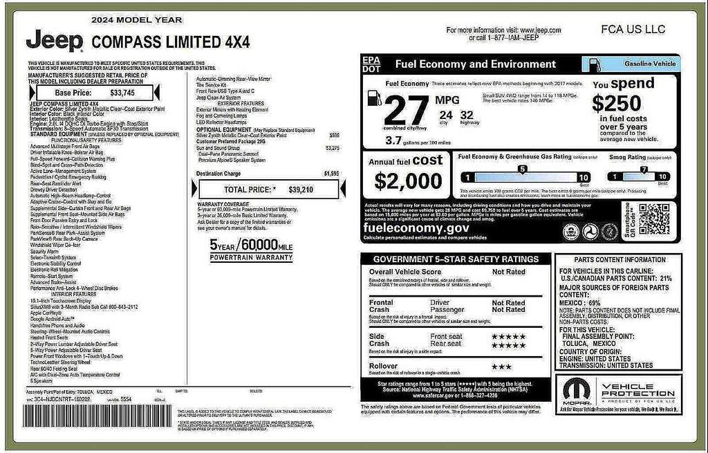 used 2024 Jeep Compass car, priced at $27,995