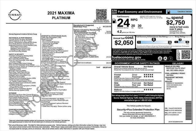used 2021 Nissan Maxima car, priced at $24,980