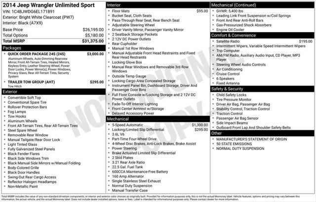 used 2014 Jeep Wrangler Unlimited car, priced at $18,999