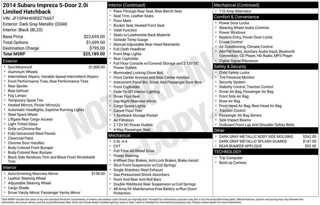 used 2014 Subaru Impreza car, priced at $11,295