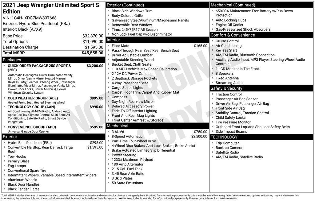 used 2021 Jeep Wrangler Unlimited car, priced at $31,999