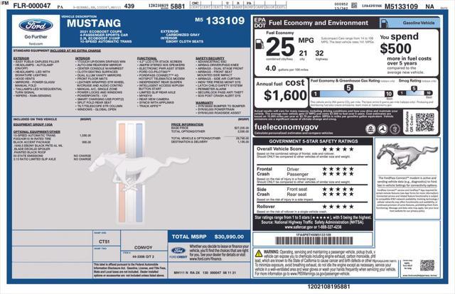 used 2021 Ford Mustang car, priced at $25,999