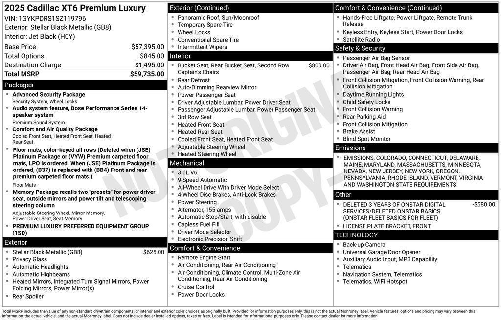 used 2025 Cadillac XT6 car, priced at $44,250