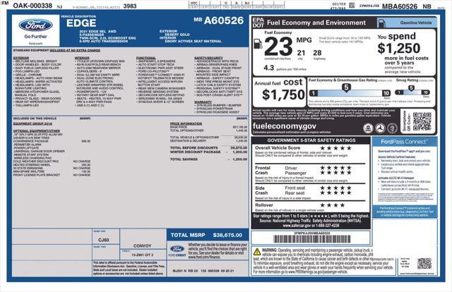 used 2021 Ford Edge car, priced at $27,397