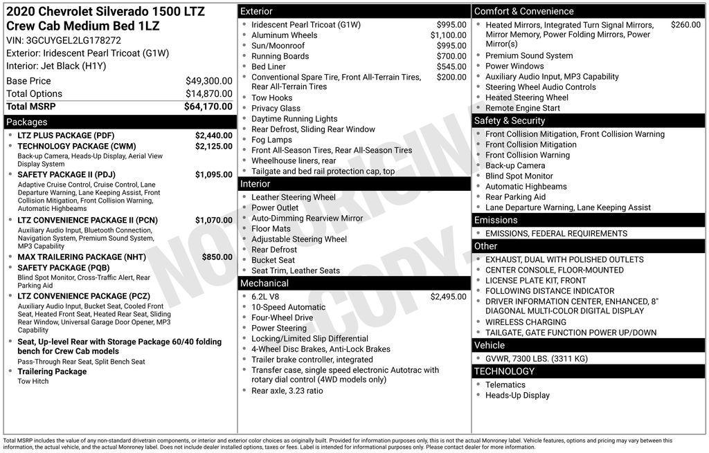 used 2020 Chevrolet Silverado 1500 car, priced at $42,962