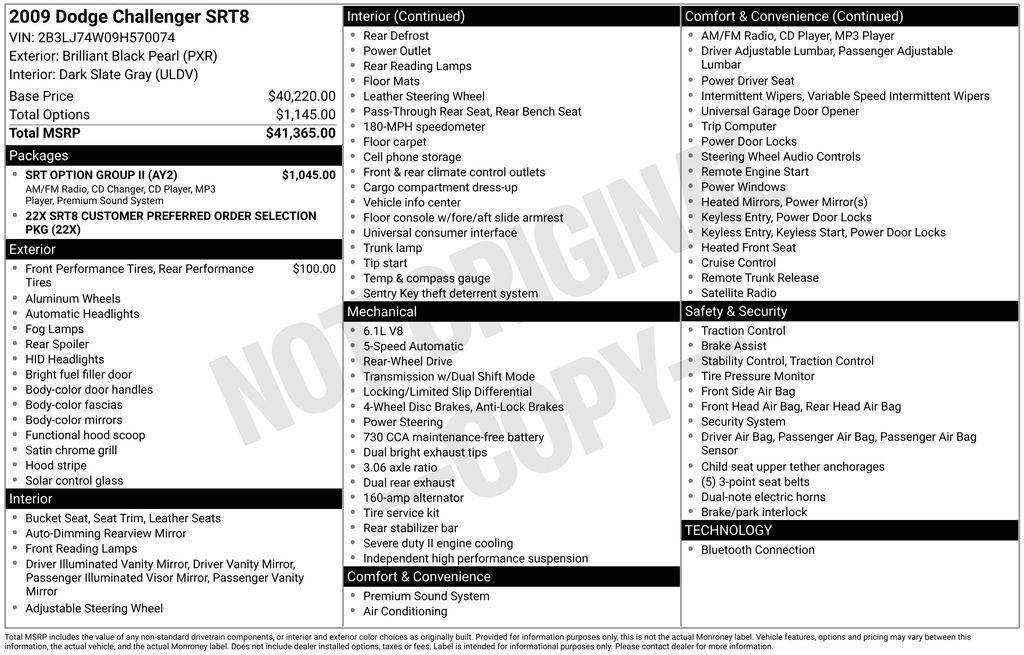 used 2009 Dodge Challenger car, priced at $22,375