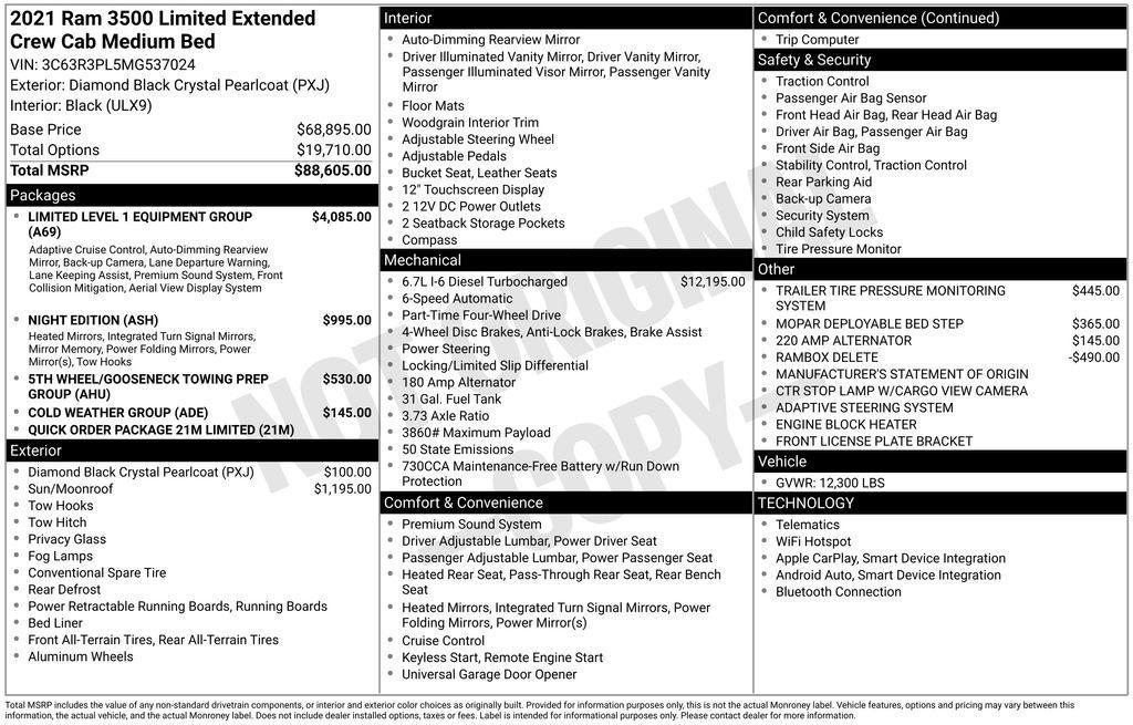 used 2021 Ram 3500 car, priced at $67,205