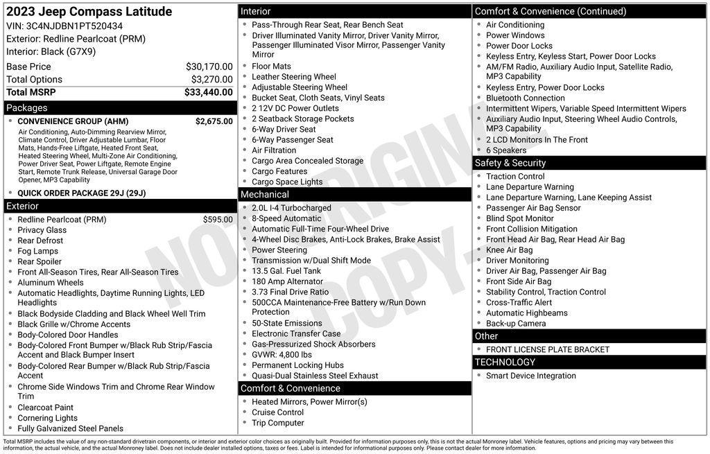 used 2023 Jeep Compass car, priced at $25,490