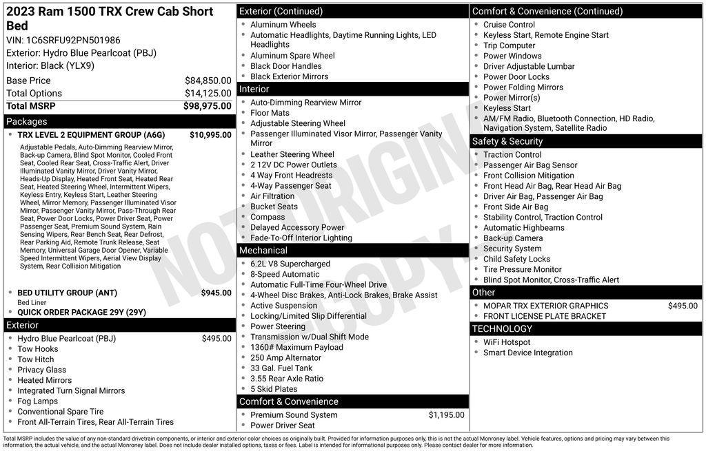 used 2023 Ram 1500 car, priced at $92,499