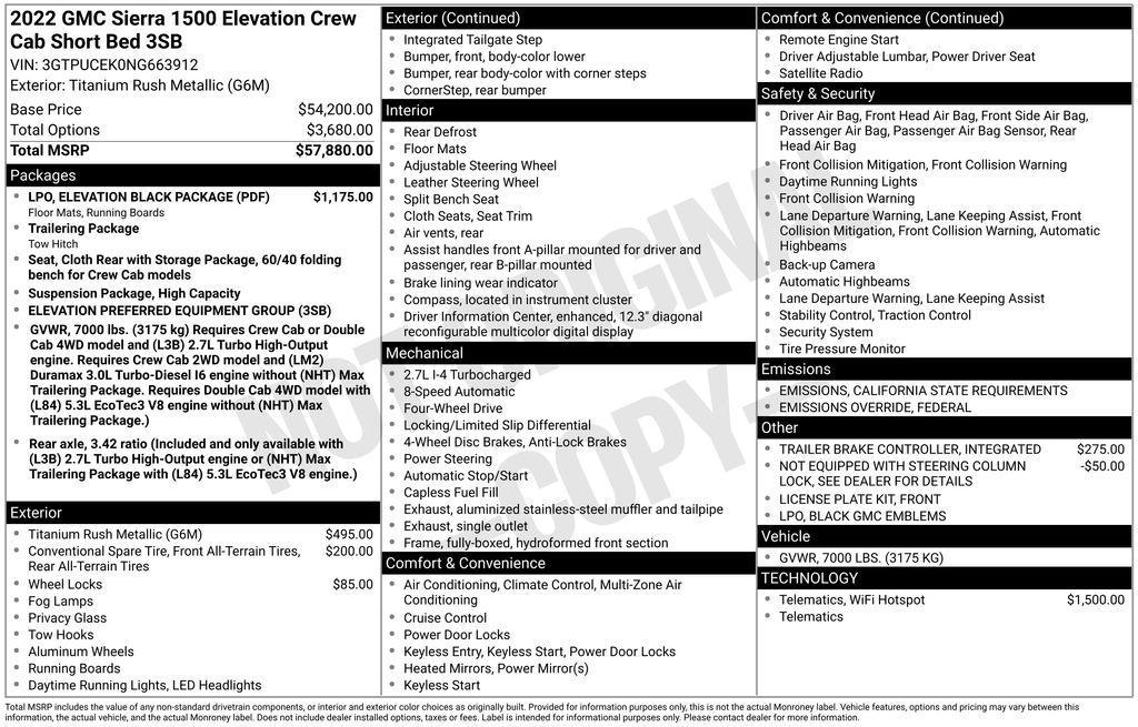 used 2022 GMC Sierra 1500 car, priced at $44,352