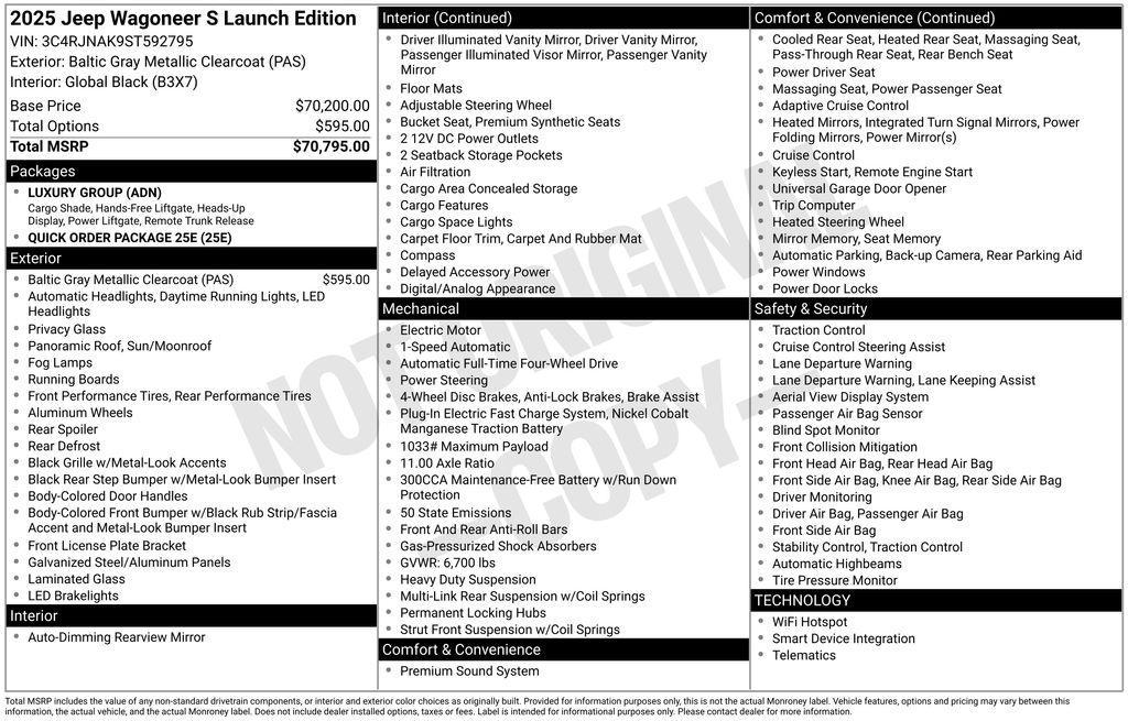 new 2025 Jeep Wagoneer S car, priced at $48,975