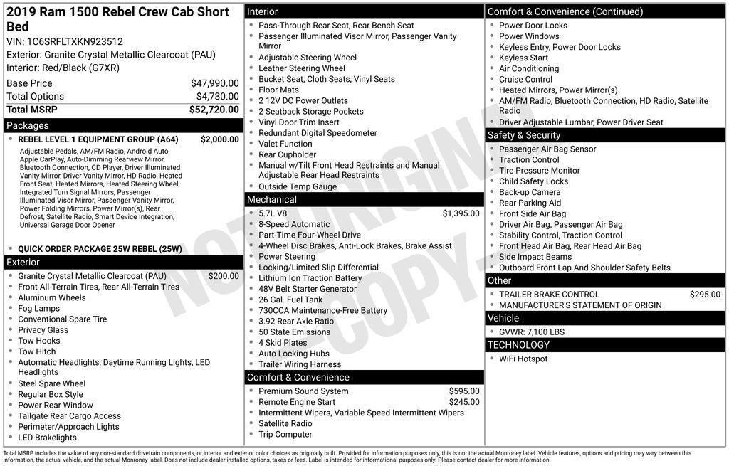 used 2019 Ram 1500 car, priced at $30,988