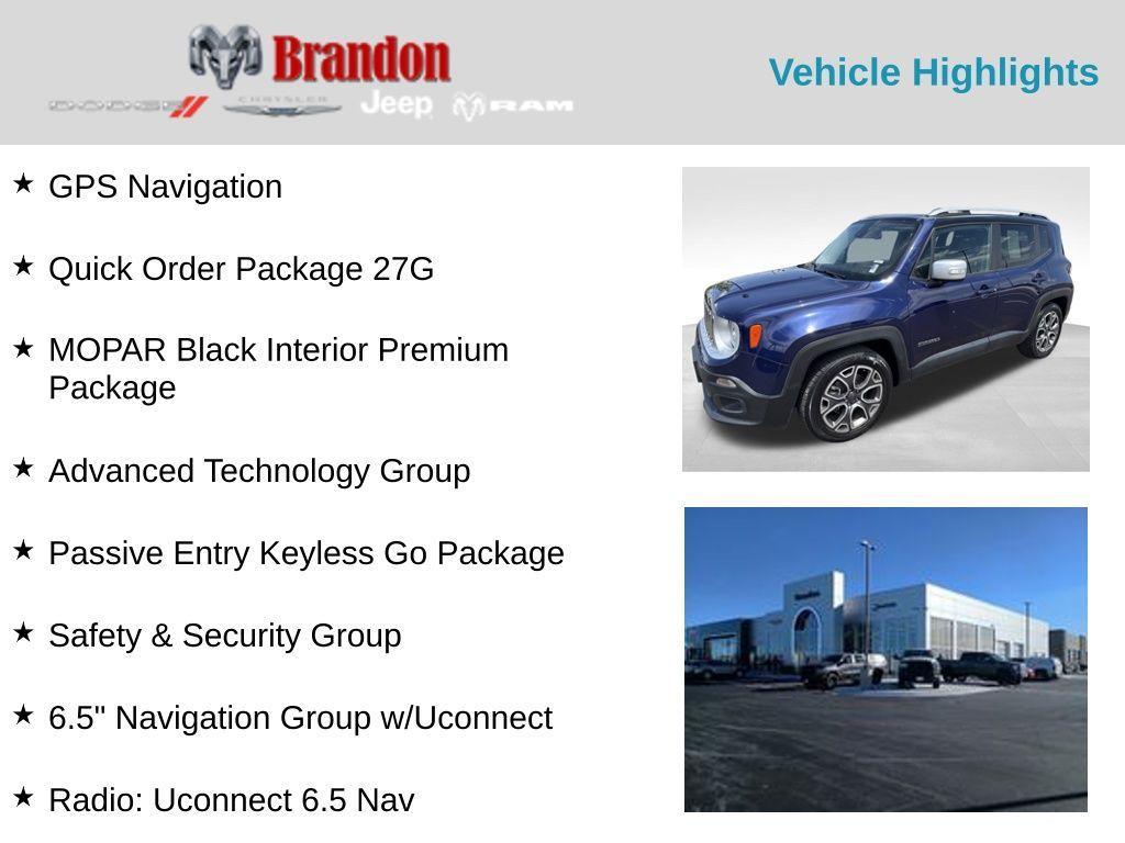 used 2016 Jeep Renegade car, priced at $13,693
