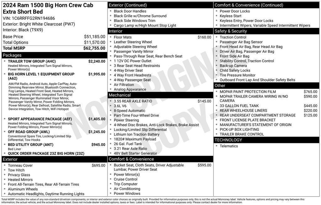 used 2024 Ram 1500 car, priced at $41,385