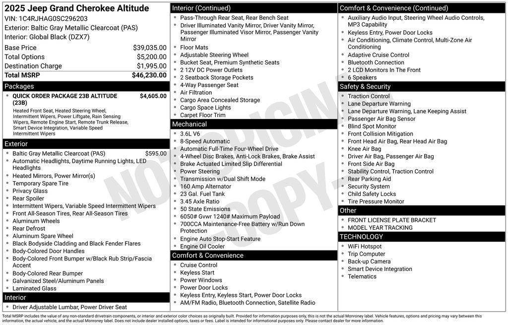 new 2025 Jeep Grand Cherokee car, priced at $41,932
