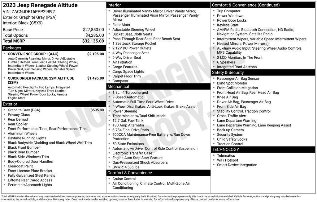 used 2023 Jeep Renegade car, priced at $25,968