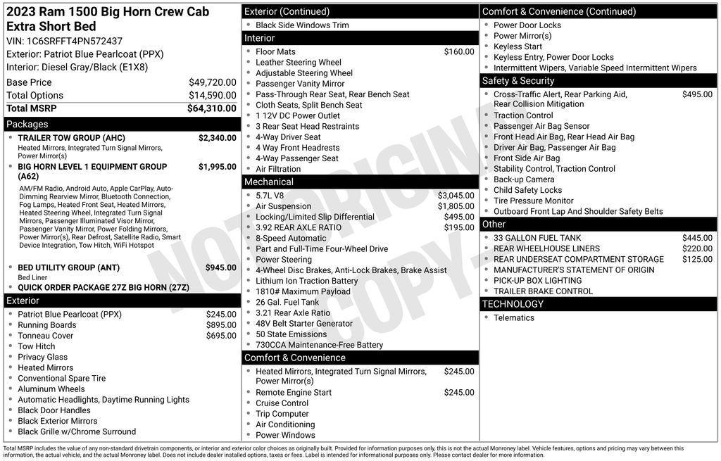used 2023 Ram 1500 car, priced at $40,639