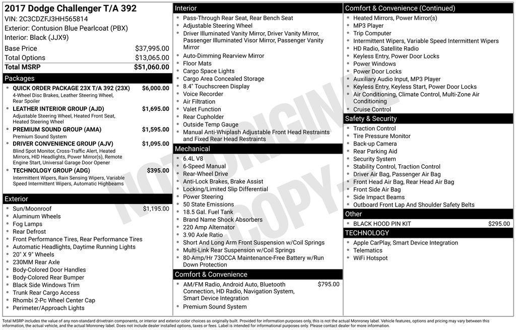 used 2017 Dodge Challenger car, priced at $36,094