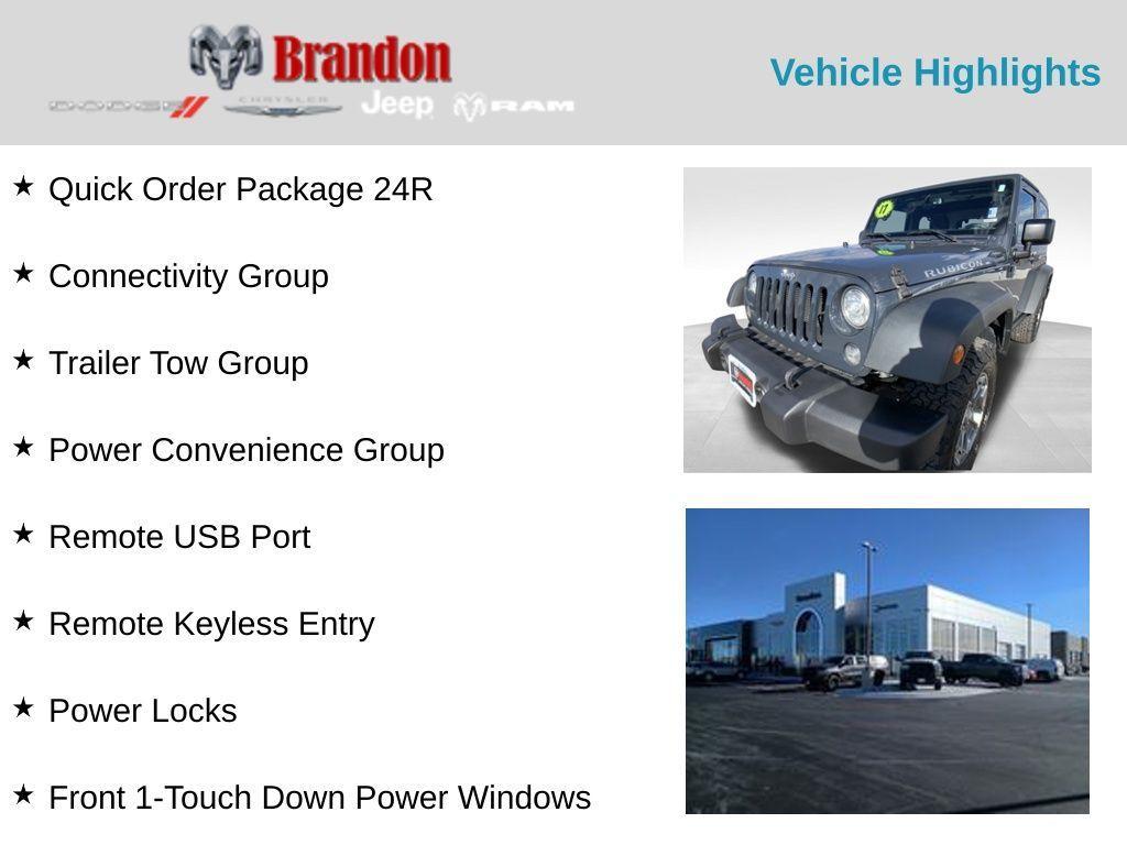 used 2017 Jeep Wrangler car, priced at $21,189