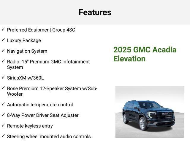 new 2025 GMC Acadia car, priced at $47,599