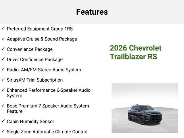 new 2026 Chevrolet TrailBlazer car, priced at $31,599