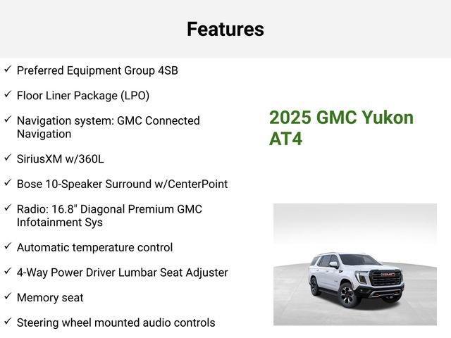 new 2025 GMC Yukon car, priced at $75,860