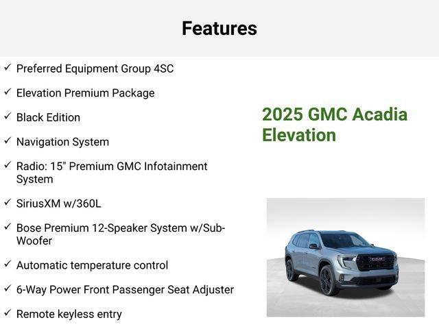 new 2025 GMC Acadia car, priced at $48,117