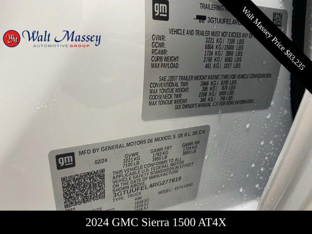 new 2024 GMC Sierra 1500 car, priced at $83,235