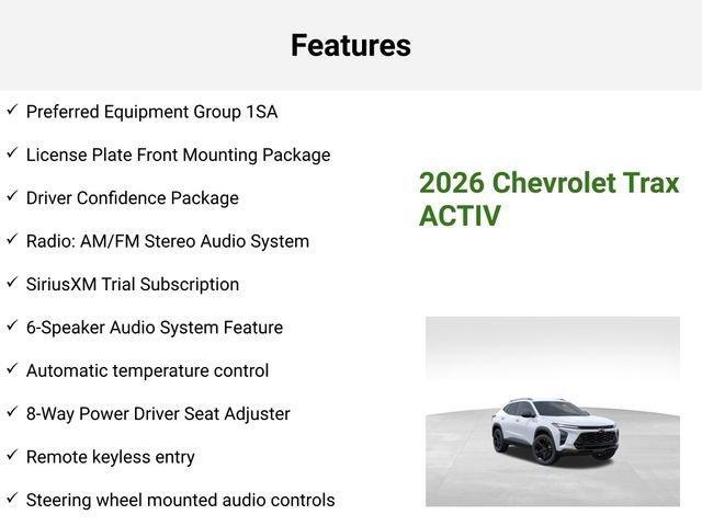 new 2026 Chevrolet Trax car, priced at $27,028