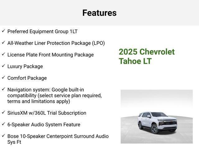 new 2025 Chevrolet Tahoe car, priced at $65,111