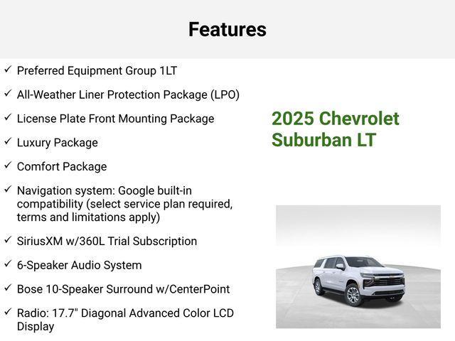 new 2025 Chevrolet Suburban car, priced at $73,125