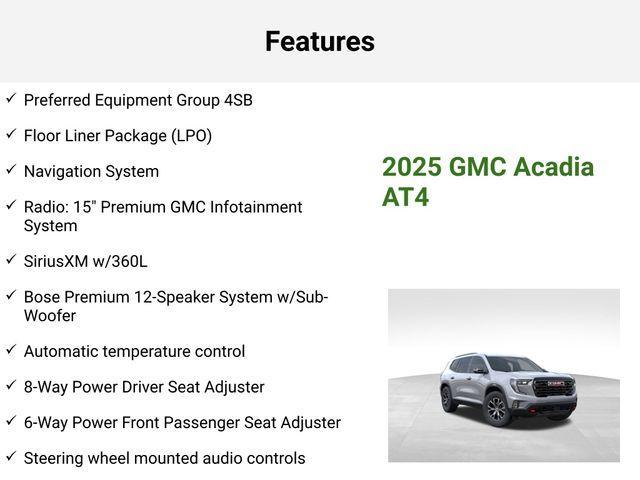 new 2025 GMC Acadia car, priced at $52,432