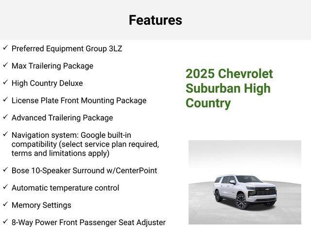 new 2025 Chevrolet Suburban car, priced at $95,379