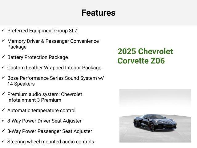 new 2025 Chevrolet Corvette car, priced at $133,812