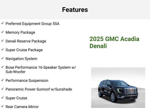 new 2025 GMC Acadia car, priced at $59,444