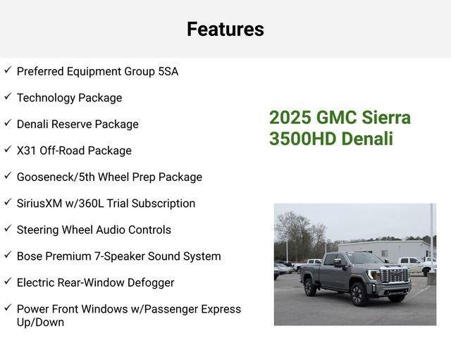 new 2025 GMC Sierra 3500 car, priced at $89,725