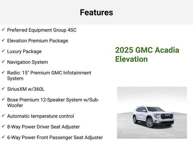 new 2025 GMC Acadia car, priced at $49,470