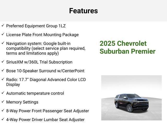 new 2025 Chevrolet Suburban car, priced at $80,117