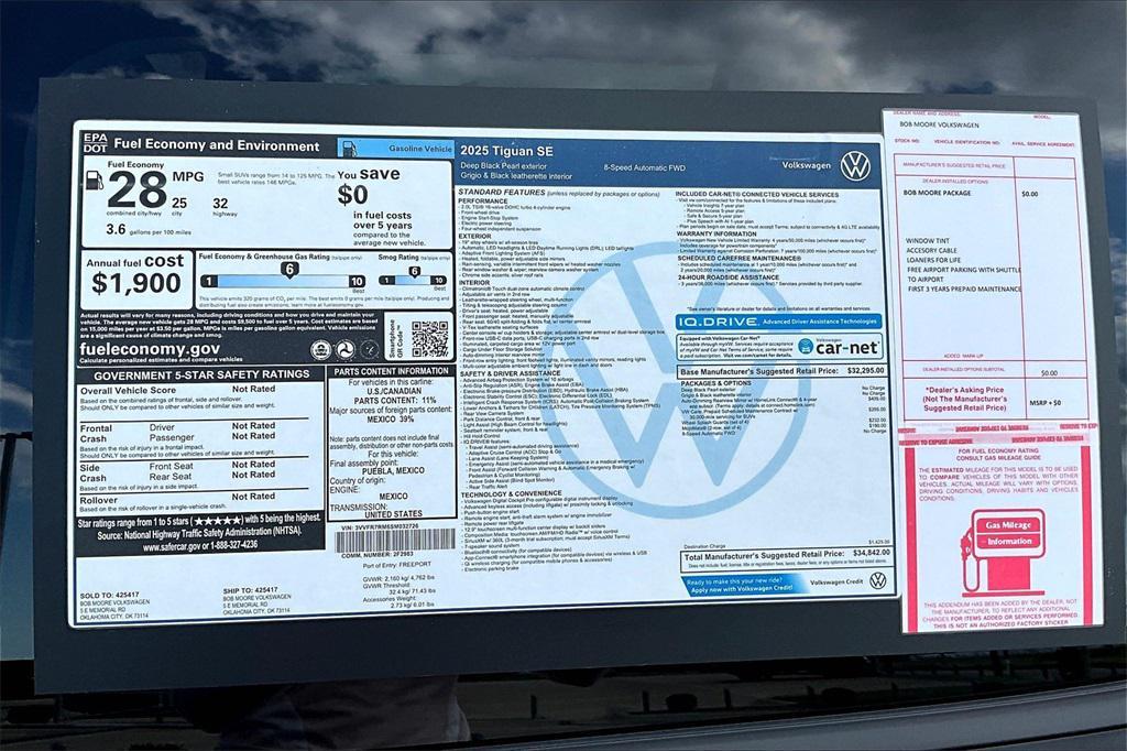 new 2025 Volkswagen Tiguan car, priced at $32,885