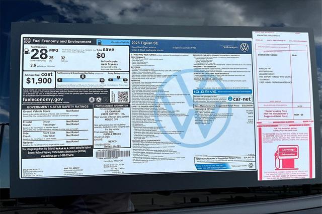 new 2025 Volkswagen Tiguan car, priced at $34,092