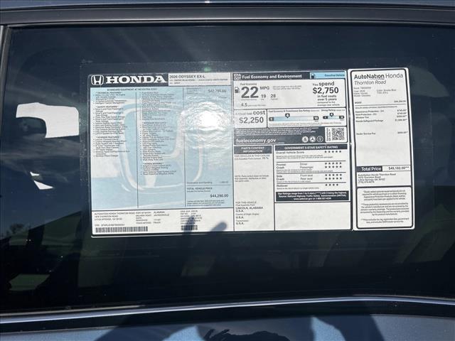 new 2026 Honda Odyssey car, priced at $44,290